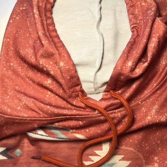 Aztec-Inspired Rust Hoodie - Picture 3 of 10